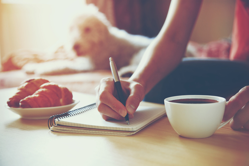 Journal writing in the morning will help decrease anxiety